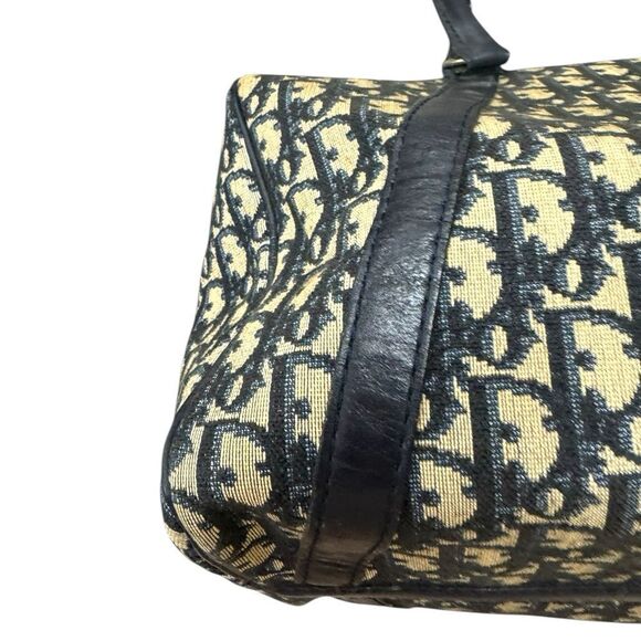 Christian Dior Navy & Cream Oblique Diorissimo Vintage Trotter Boston Bag Auth - Picture 7 of 13